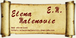 Elena Malenović vizit kartica